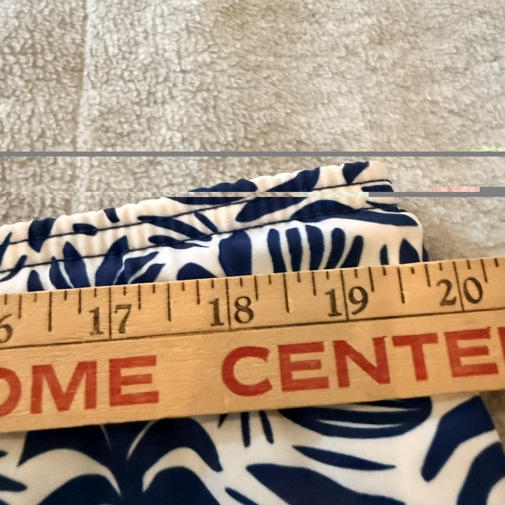Capelle Hybrid Shorts Men's Large Blue White Tropical Botanical Print Lined - Picture 3 of 10